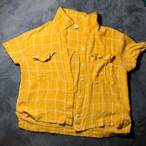 Yellow Short Sleeve Flannel